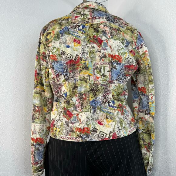 Abstract All Over Graffiti Print Light-Wight Jacket Size XL - Picture 6 of 9